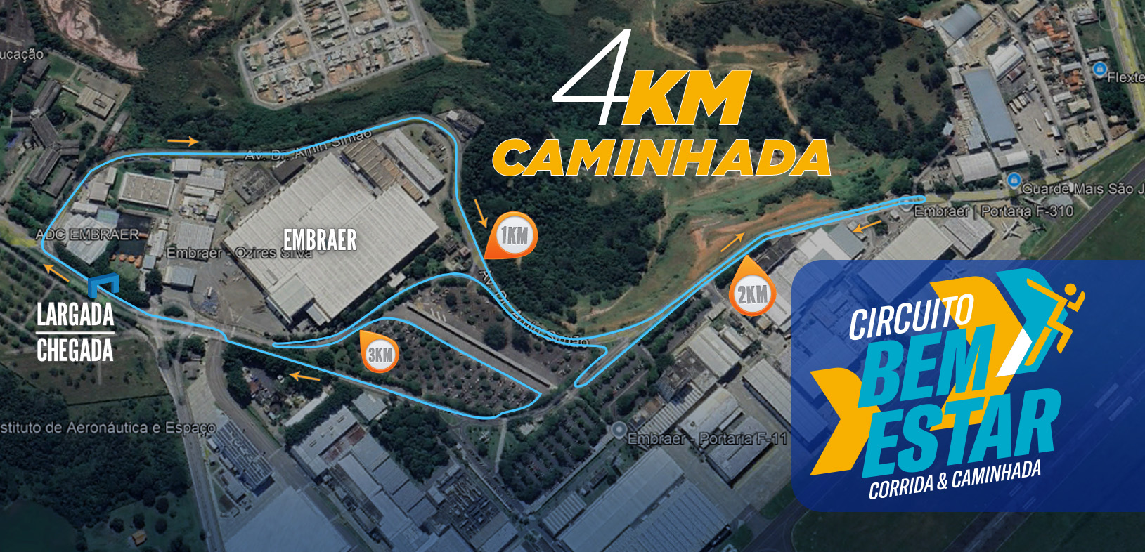 Percurso ADC Embraer Caminhada 4km